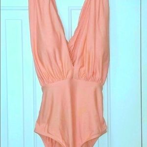 Anthropologie Allihop melon zinnia one piece new